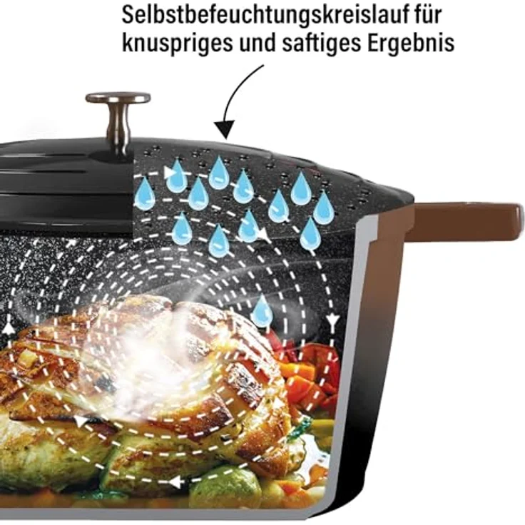 STONELINE Bräter, Aluguss-Bräter in Roségold mit Aroma-Regen und Antihaftbeschichtung – Bild 8