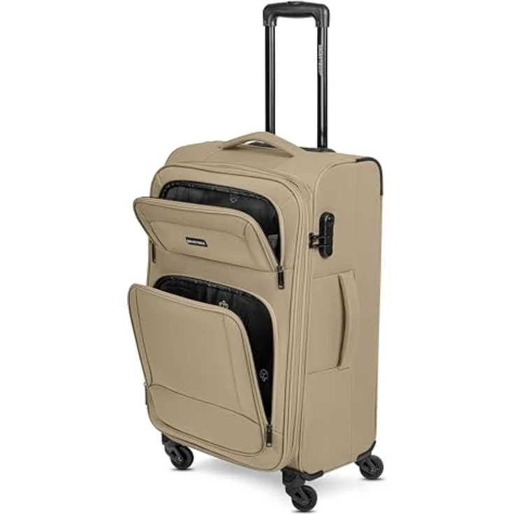 SMARTBOX Weichgepäck Check-in Koffer für Damen & Herren | Mittelgroßer Trolley 41 x 27 x 67 cm | 4 Rollen & Zahlenschloss | erweiterbar mit Dehnfalte | leichte 3,1 kg (Edition 04) – Bild 3
