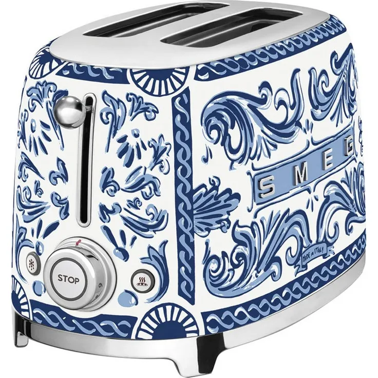 Smeg Toaster TSF01DGBEU, 2 Schlitze, 950 W, Dolce & Gabbana Blue Mediterraneo