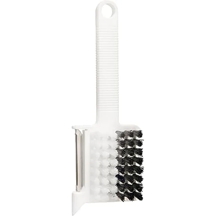 haug bürsten - Gemüsebürste mit Schäler - Vielseitiger Küchenhelfer mit 4 Funktionen - Farbe: Weiß - Maße: 18 x 3 x 6 cm - Made in Germany