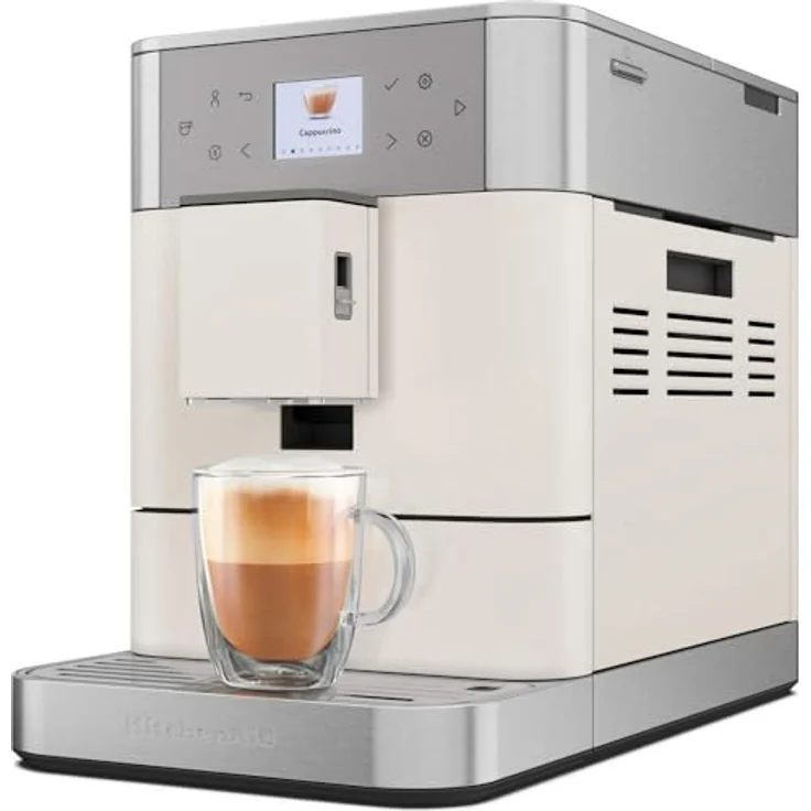 KitchenAid Kaffeevollautomat Maschine I KF6 I mit 15 voreingestellten Getränken, automatischem Aufschäumen und Erwärmen von Milch (Weiss) – Bild 1