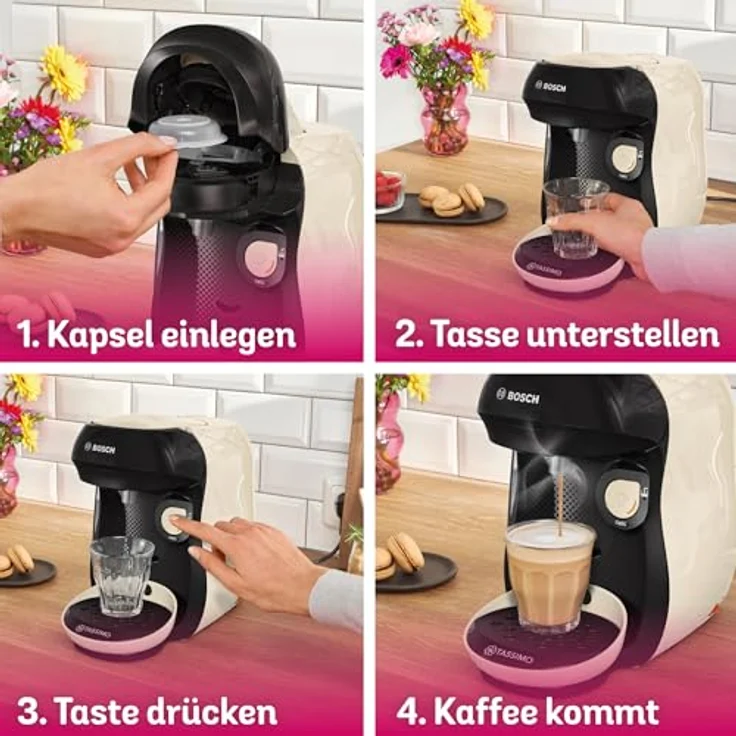 TASSIMO Kapselmaschine TAS107E, Crema Farbgebung, 1400W Leistung – Bild 6