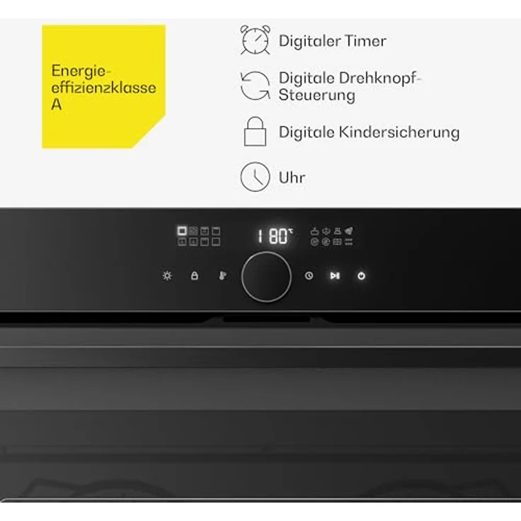 Klarstein Velaire Einbaubackofen 90 cm, 127L, 16 Betriebsmodi, Energieeffizienz A, Digitalsteuerung, Timer, Kindersicherung, Leicht zu Reinigen – Bild 4