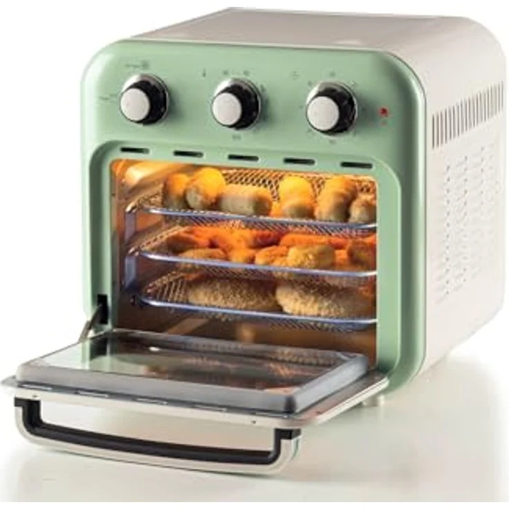 Ariete 4632 Vintage Heißluftfritteuse und Backofen, 1400 W, 2in1, 16 l Fassungsvermögen, inklusive Zubehör, 60-Minuten-Timer, Doppelglas, Grün – Bild 2