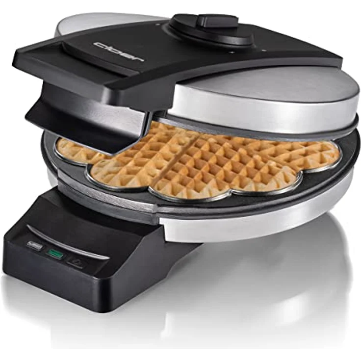 Cloer 1898XL Waffeleisen Professional, zuckerresistente Doppelbeschichtung, für gewerblichen Betrieb geeignet, XL Herzwaffel 19,5 cm Ø 1200 W – Bild 3