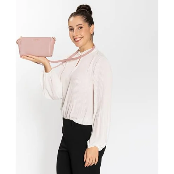 Lazarotti Umhängetasche Bologna Leather, Leder mit Reißverschluss- und Steckfach, schwarz – Bild 5