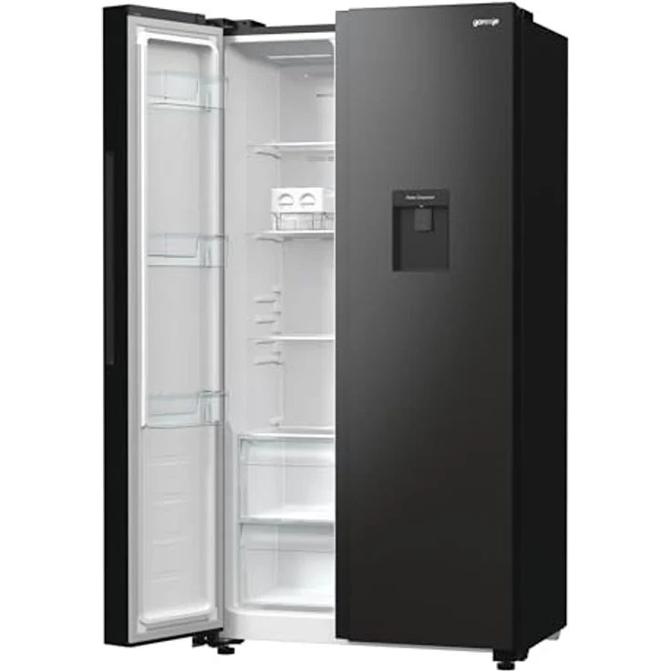 Gorenje NRR 9185 EABXLWD Side-by-Side-Kühlschrank, freistehend, schwarz, NoFrost, Breite 91 cm, Energieklasse E – Bild 6
