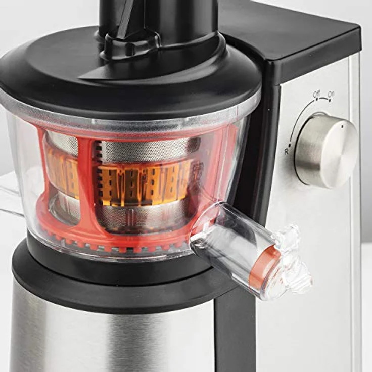 H.Koenig GSX12 Entsafter - Slow juicer - 1 L Fassungsvermögen - 400 W - Tropfstopsystem - mit Tresterbehälter - Edelstahl - schwarz – Bild 4