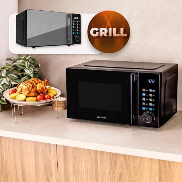 Cecotec Mikrowelle Proclean 6130, digitale Mikrowelle mit Grill, 20L, 700W, schwarz – Bild 2