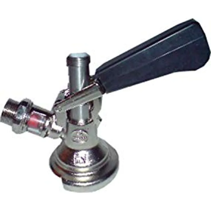 ich-zapfe Bierzapfanlage Zapfkopf, Keg-Verschluss, Flach-Fitting, oberer Ausgang, Getränkefänger, 5/8-Zoll Getränkeanschluss, 3/4-Zoll Druckgasanschluss, Kelleranstich