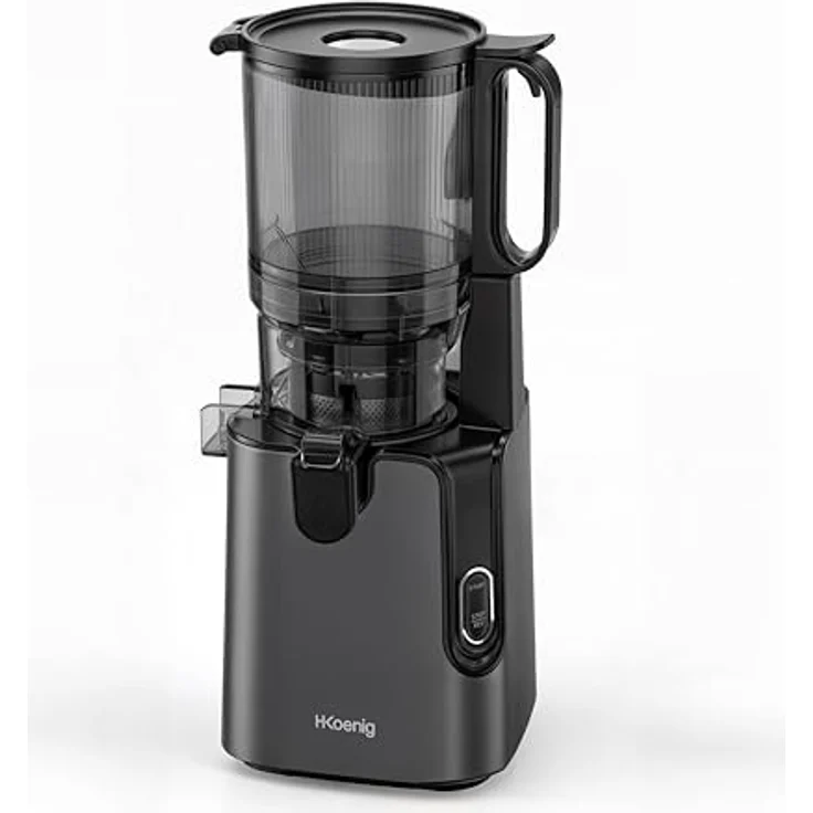 H.Koenig Vertikaler Entsafter GSX26, BPA-frei, große Öffnung 135 mm, sanfter Druck 50 U/min, Edelstahl, geräuscharm, 250 W, Anti-Tropf-System, spülmaschinengeeignet – Bild 4
