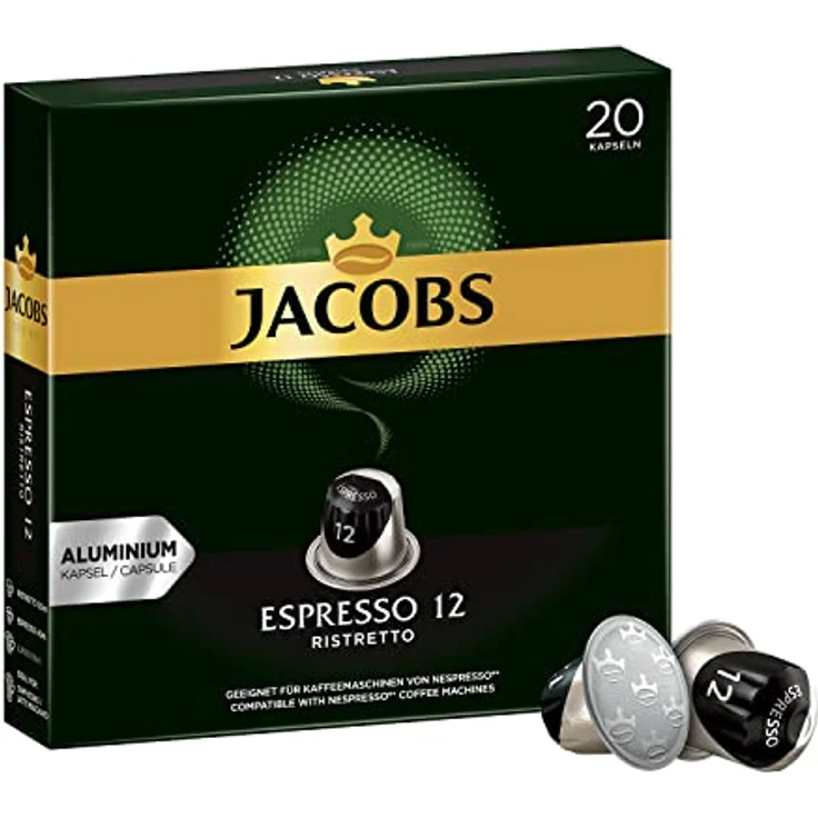 Jacobs Espresso 12 Ristretto, Kaffeekapseln, Nespresso Kompatibel, Kaffee, 20 Kapseln, á 5.2 g – Bild 2