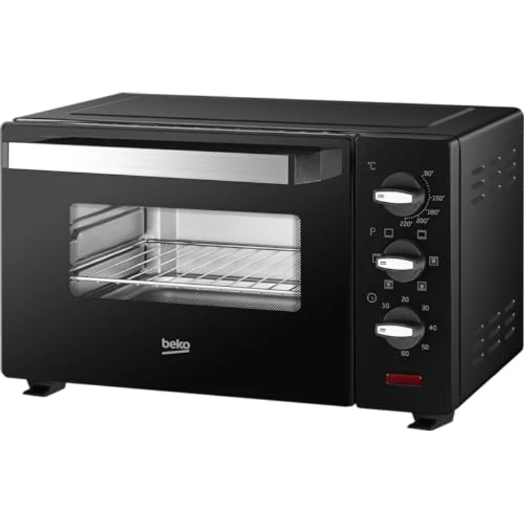Beko BMOF19B, elektrischer Kombi-Backofen, 19 Liter, 1380 W, 3 Funktionen, 60 Min. Timer, bis 220 °C, schwarz, 47,4 x 28,3 x 28,3 cm – Bild 2