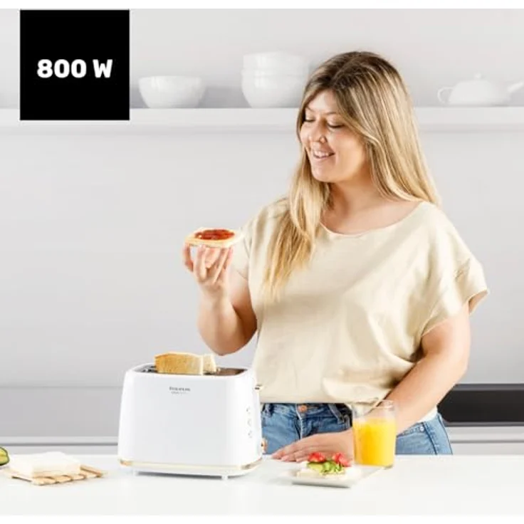 Taurus Fusion Crunch Toaster, 2 Schlitz Toaster mit 800 W, 7 Bräunungsstufen, Funktionen: Abbrechen, Aufwärmen, Auftauen, Selbstzentrierung, Krümelfach – Bild 2