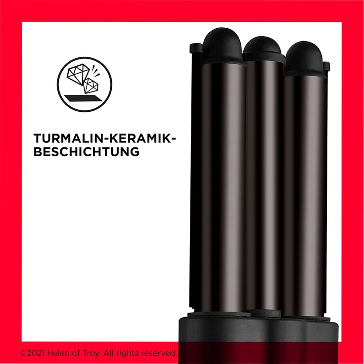 Revlon RVIR3056UKE Wave Master Jumbo Welleneisen, Lockenstab, 30 Temperatureinstellungen, Turmalin-Kermaikbeschichtung, inkl. 3 Jumbo Stylingplatten, schwarz – Bild 3