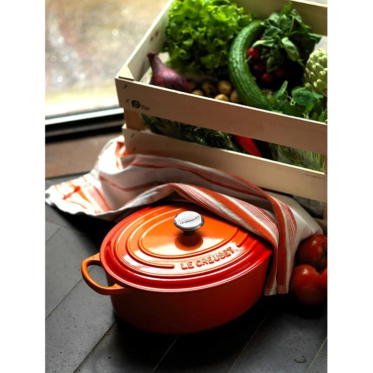 Le Creuset Tradition Signature Bräter oval Durchmesser 40 cm ofenrot – Bild 5