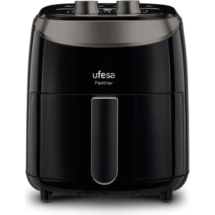 Ufesa Phanter Heißluftfritteuse, ohne Fett, 1200 W, 3,5 Liter, bis 200 °C, Timer, Antihaftbeschichtung, Kunststoff, schwarz – Bild 1