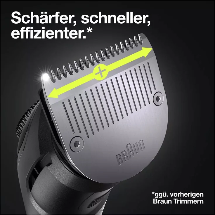 Braun BeardTrimmer BT7340 Barttrimmer mit Präzisionsrad, 5 Aufsätzen und Gilette ProGlide Rasierer, schwarz – Bild 5