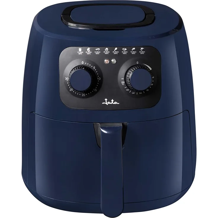 Jata JEFR1224 Heißluftfritteuse, ohne Fett, 1300 Watt, 4,2 L, Timer 30 Min, bis 200 °C, Kunststoff, blau
