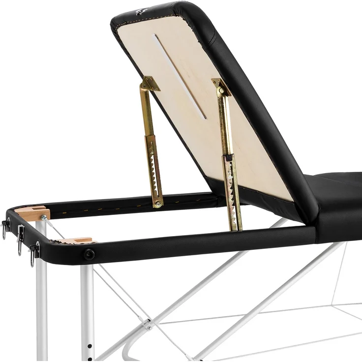 2 Zonen Massageliege-Set Freddi mit 5cm Polsterung, Rollen und Holzgestell, schwarz – Bild 2