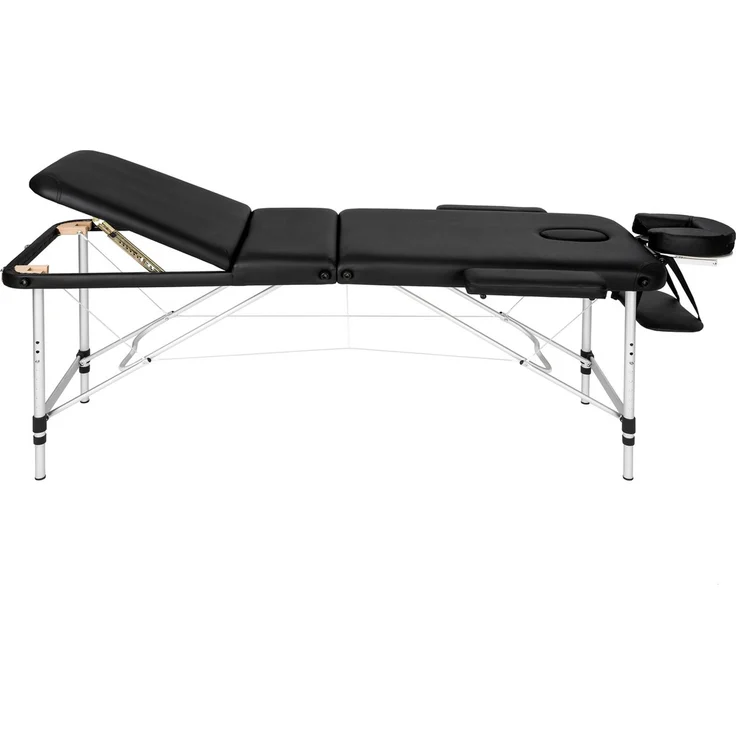 2 Zonen Massageliege-Set Freddi mit 5cm Polsterung, Rollen und Holzgestell, schwarz – Bild 4