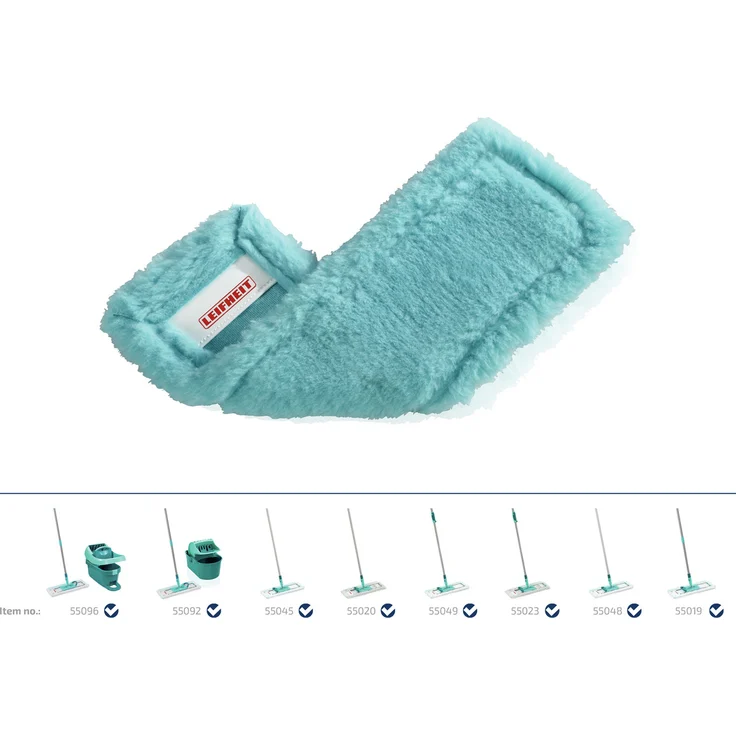 Leifheit Wischbezug Profi XL static plus, für alle Bodenarten, zieht Staub und Haare an wie ein Magnet, Bodenwischer Ersatzbezug für glatte Böden, Staubwischer 2er – Bild 10