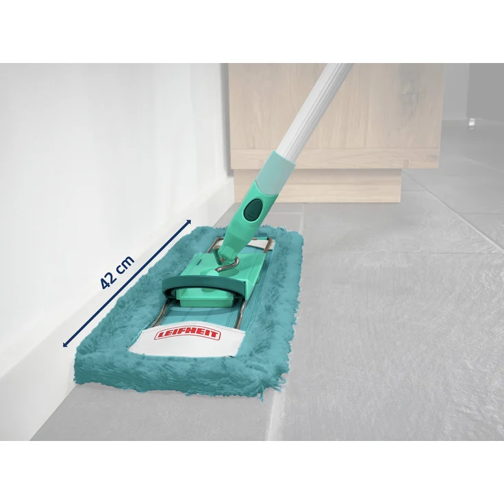 Leifheit Wischbezug Profi XL static plus, für alle Bodenarten, zieht Staub und Haare an wie ein Magnet, Bodenwischer Ersatzbezug für glatte Böden, Staubwischer 2er – Bild 11