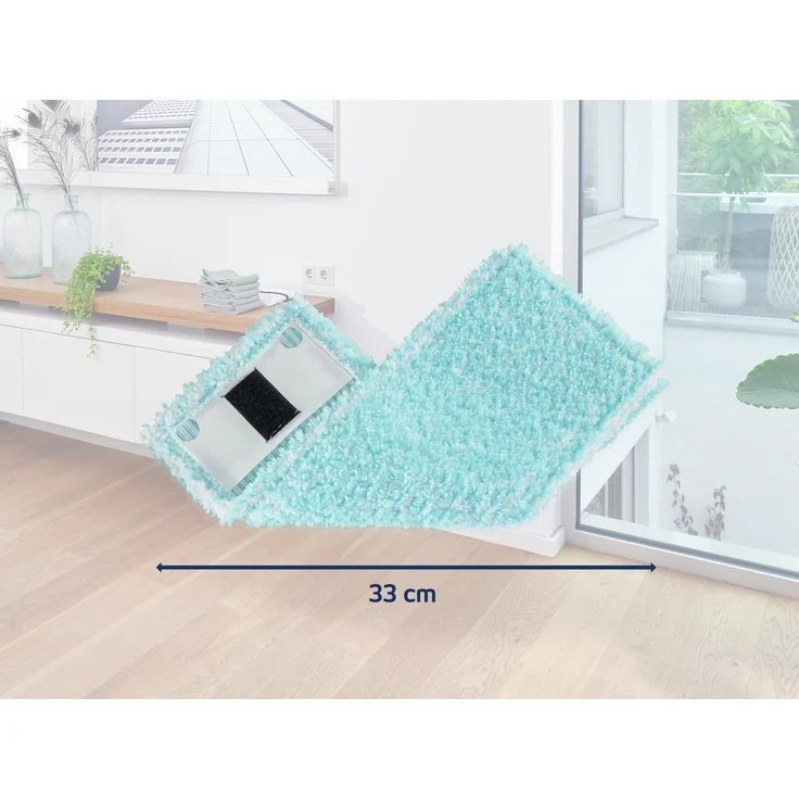 Leifheit Wischbezug Clean Twist M super soft für sensible Böden, Bodenwischer Ersatzbezug mit Spezialfasern, Wischer Ersatzbezug für minimale Wasseraufnahme, ideal für Parkett, Laminat und Kork  2er – Bild 10