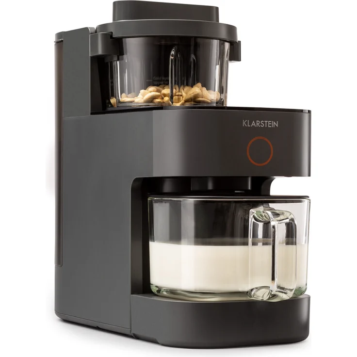 Klarstein Marcia Nussmilchbereiter, 1250W, 1200 ml, 360° Heiztechnologie, Touch, herausnehmbarer Wassertank, grau – Bild 1