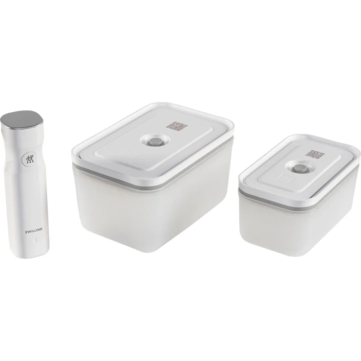 Zwilling Fresh & Save Vakuum- Starter-Set 7-tlg., inkl. Box M 0,9 l, Box L 2,0 l aus Kunststoff, Silikon, transparent, weiß – Bild 2