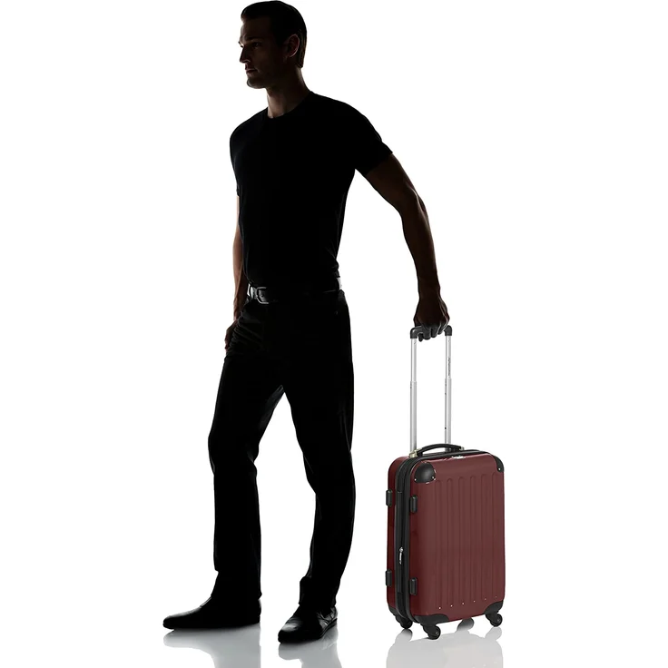 Hauptstadtkoffer Alex Handgepäck Hartschalenkoffer Kabinen Gepäck für jede Airline, 4 Rollen, Erweiterbar, 55 cm, 42 Liter Dunkelrot (burgund), Zahlenschloss – Bild 3