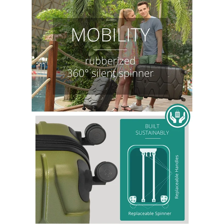 Hauptstadtkoffer X Kölln Handgepäck Hartschalen Koffer Trolley Rollkoffer Reisekoffer, TSA, 55 cm, 50 Liter Olivgrün – Bild 7