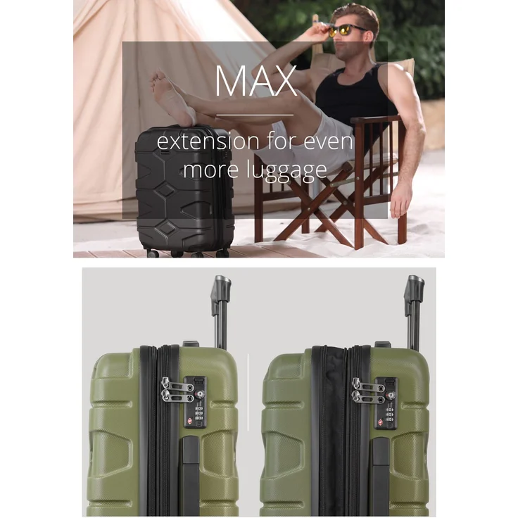 Hauptstadtkoffer X Kölln Handgepäck Hartschalen Koffer Trolley Rollkoffer Reisekoffer, TSA, 55 cm, 50 Liter Olivgrün – Bild 3