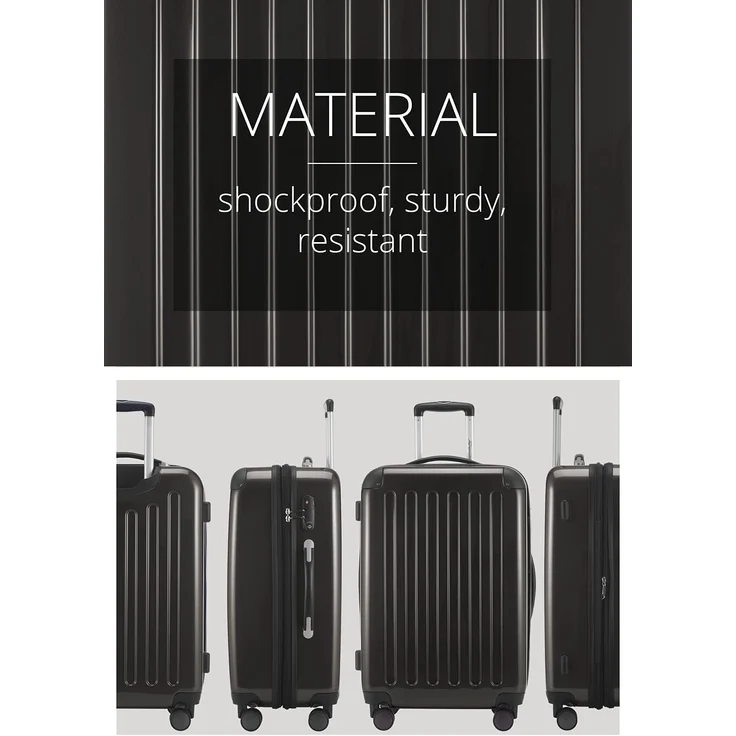 Hauptstadtkoffer Alex Hartschalen Koffer Koffer Trolley Rollkoffer Reisekoffer, 65 cm, 74 Liter graphit, Zahlenschloss – Bild 2