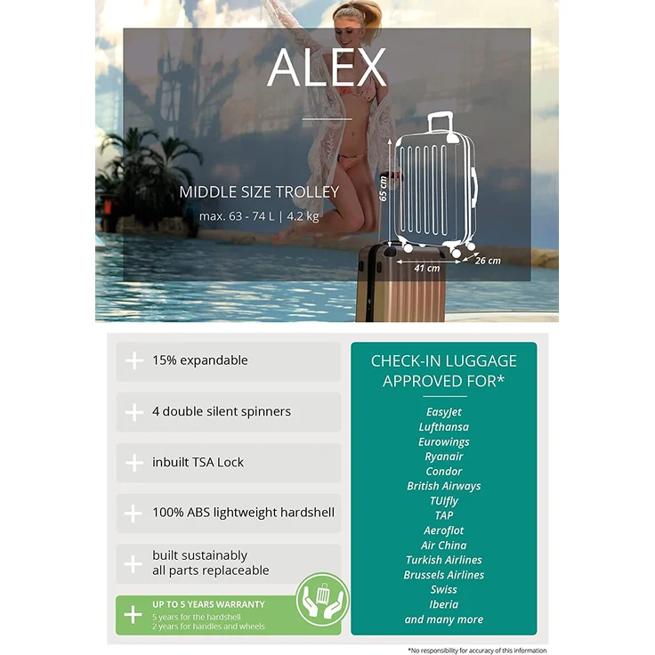 Hauptstadtkoffer Alex Hartschalen Koffer Koffer Trolley Rollkoffer Reisekoffer, 65 cm, 74 Liter graphit, Zahlenschloss – Bild 9