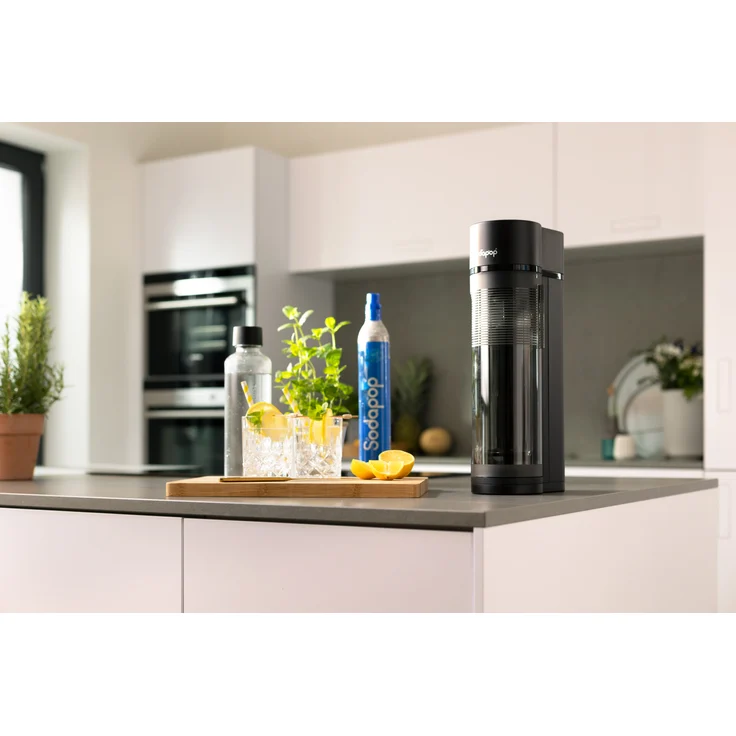 Sodapop Wassersprudler Logan Edition, inkl. 2 Glaskaraffen 850ml, 1 Glaskaraffe 600ml und 1 CO2 Zylinder 60L – Bild 5