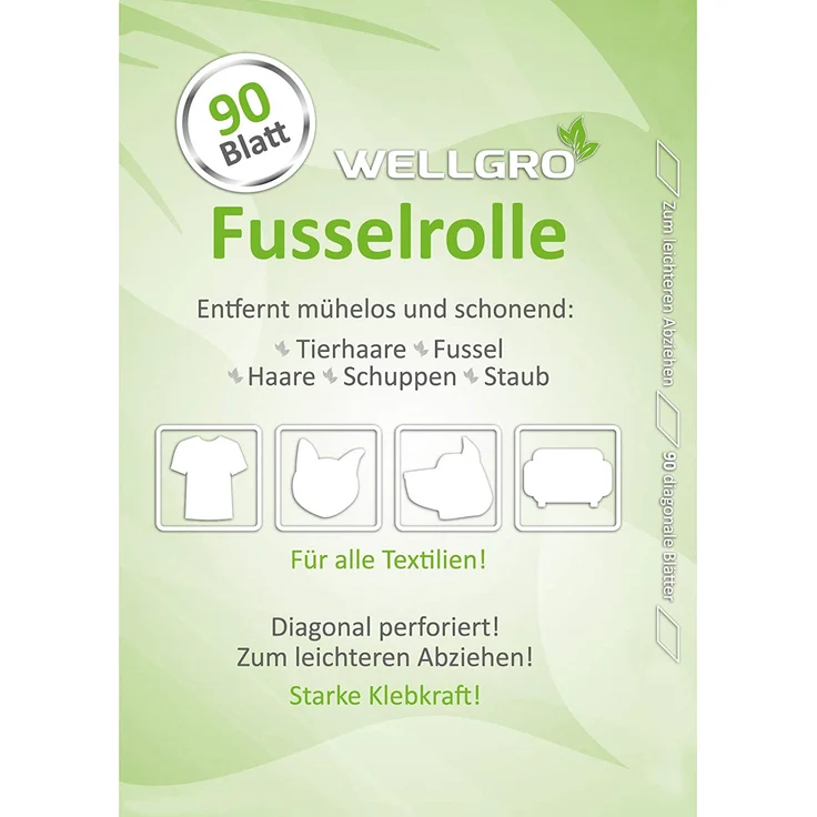 10er Set Wellgro Fusselrollen 10 Rollen mit je 90 Blatt + 2 Abroller, 900 diagonal perforierte Blätter für leichtes Abziehen – Bild 5