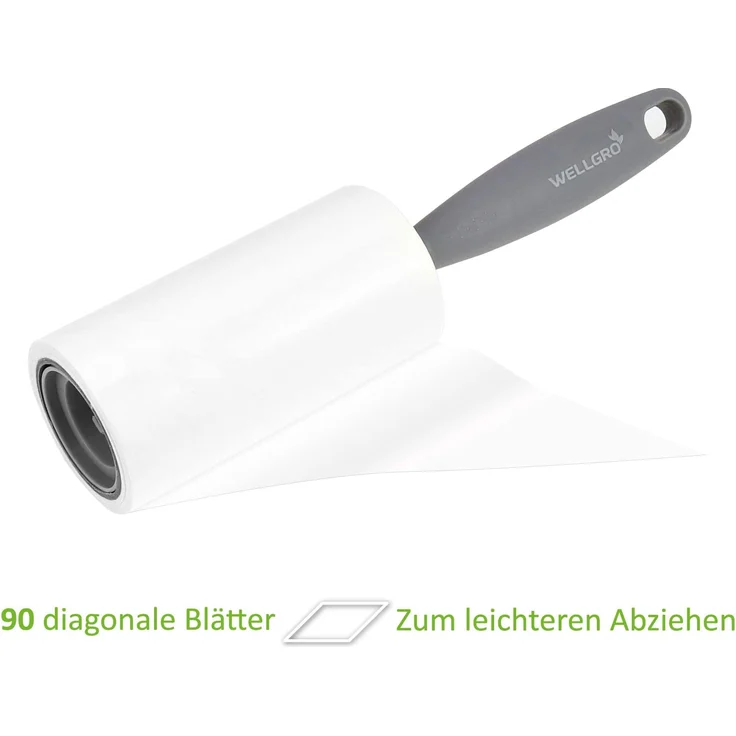 10er Set Wellgro Fusselrollen 10 Rollen mit je 90 Blatt + 2 Abroller, 900 diagonal perforierte Blätter für leichtes Abziehen – Bild 3