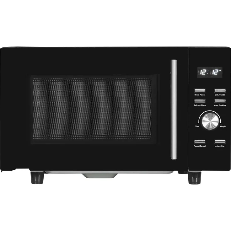GGV Exquisit MW8023-F-240GDI Mikrowelle mit Grill, 23 Liter Garraum, 700 Watt, Standgerät, 5 Leistungsstufen, schwarz