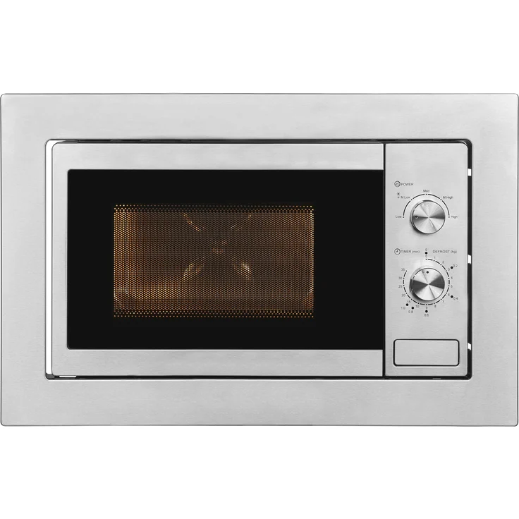 Exquisit EMW10-020 Mikrowelle, 20 Liter Garraum, 59,5 cm breit, Einbaugerät, 800W, 5 Leistungsstufen, Timer, Edelstahl, inox – Bild 2