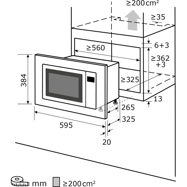 Exquisit EMW20-DG-020 Mikrowelle mit Grill, 59,5 cm breit, Einbaugerät, 800W, 20L Garraum, 5 Leistungsstufen, Edelstahl, inox – Bild 8