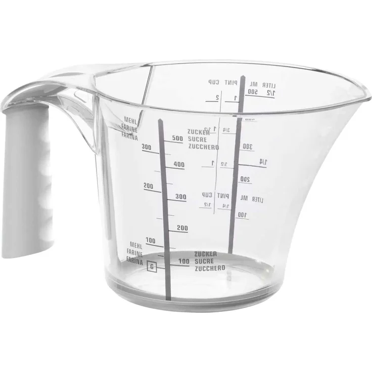 Rotho Messbecher Loft 0,6 L Griff weiß, 17,6 x 11,9 x 9,7 cm (L x B x H)