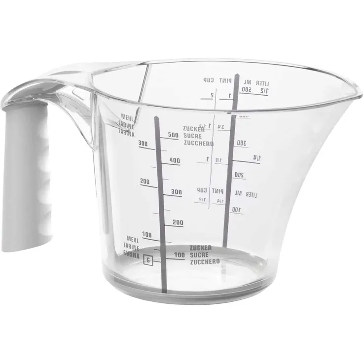 Rotho Messbecher Loft 0,6 L Griff weiß, 17,6 x 11,9 x 9,7 cm (L x B x H)