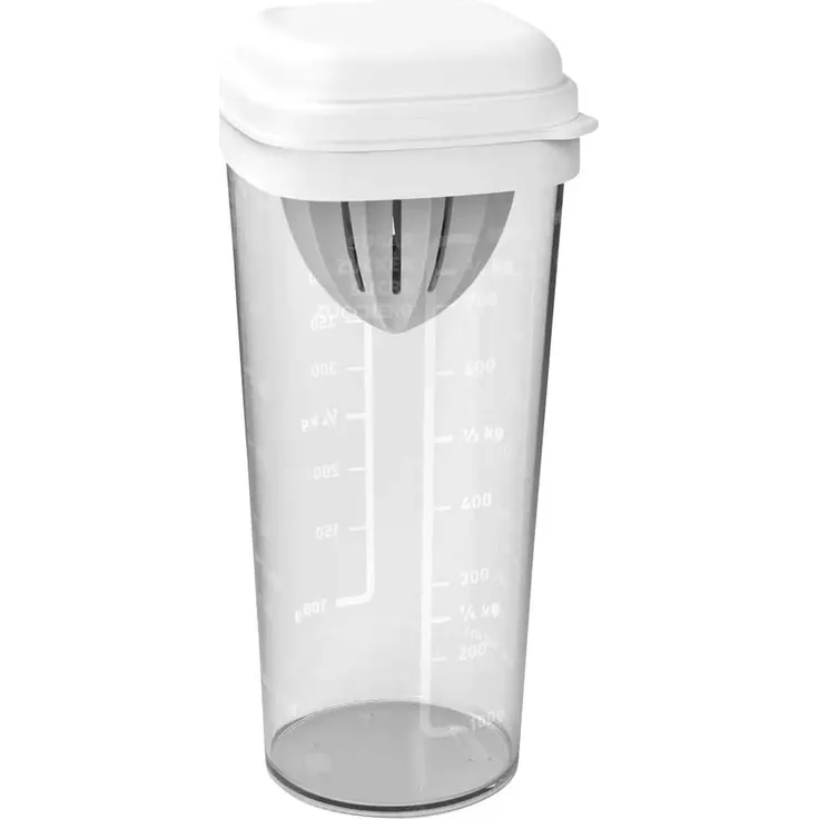 Rotho Shaker Loft 1 L Deckel weiß, inklusive Zitruspresse, Mixaufsatz, Deckel, 9,4 x 9,4 x 22,4 cm (L x B x H)