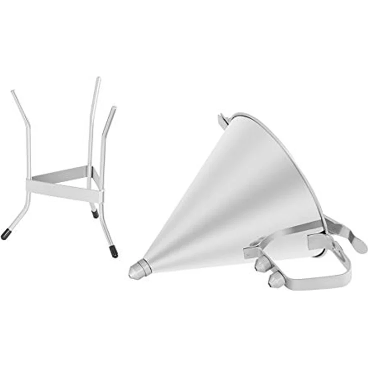 Royal Catering RCOF-2 Fülltrichter Edelstahl, 2 L Likörtrichter mit verschließbarem Auslauf, 3 Füllspitzen Ø 4/5/6 mm, inkl. Ablageständer – Bild 4