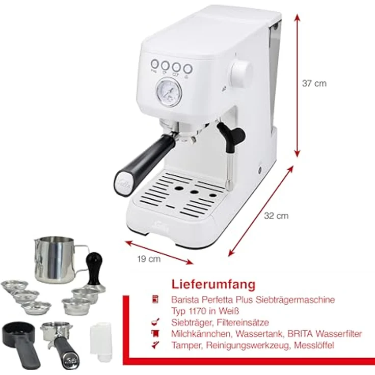 Solis Barista Perfetta Plus, Espressomaschine mit 54 mm Siebträger, Milchaufschäumer und 1,7 L Wassertank, kompatibel mit Bohnen und Pads – Bild 6