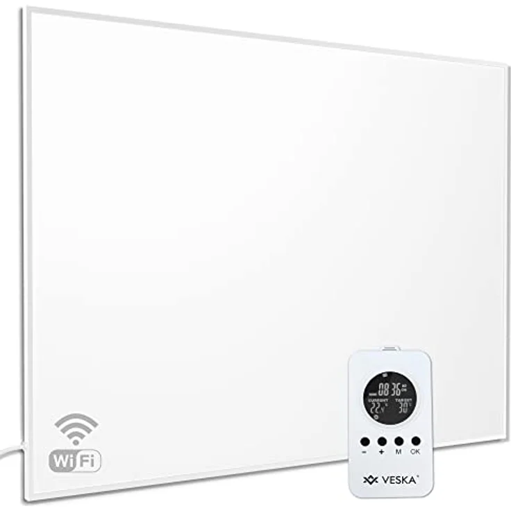Infrarotheizung inkl. Thermostat APP-Funktion Wifi Fernbedienung und Timer - 10 Jahre Garantie - Deutsche Qualitätsmarke - Wandheizung Elektro Heizung, Überhitzungsschutz, TÜV/GS (450, Watt) – Bild 1
