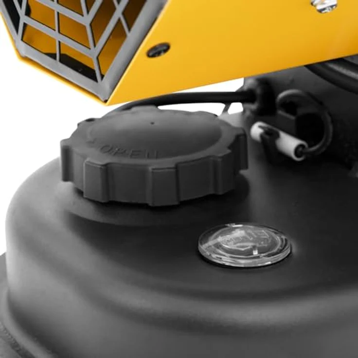 MSW Diesel Heizkanone, Ölheizgebläse 20 kW für Räume bis 210 m², effizient mit 12-Liter-Tank, Schwarz-Gelb – Bild 4