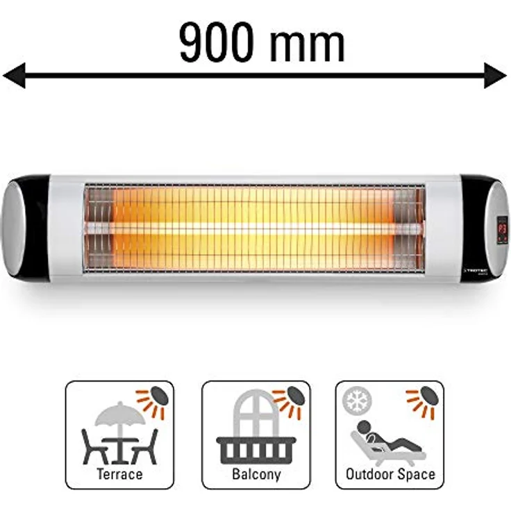TROTEC Terassenheizstrahler Infrarot IR 2570 S, 2500W Heizleistung, standfähig, Wandmontage, inkl. Fernbedienung und Timer-Funktion – Bild 3