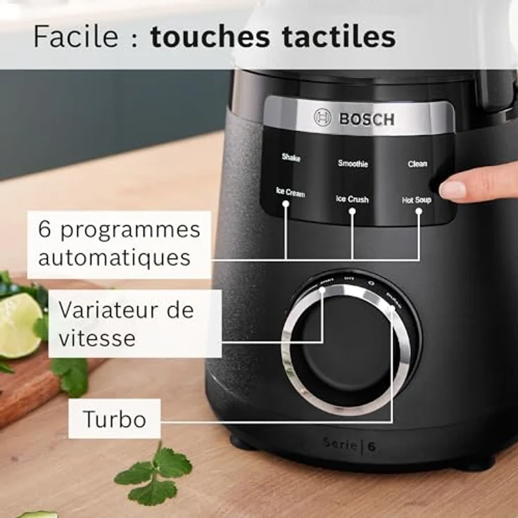 Bosch MMB6652B VitaPower Serie 6, Standmixer in Schwarz, 1800 W, 2-Liter-Becher, 6 automatische Programme – Bild 4